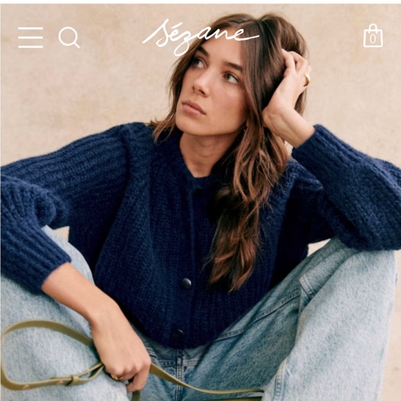 Sezane Emile Cardigan - Navy - Picture 2 of 7